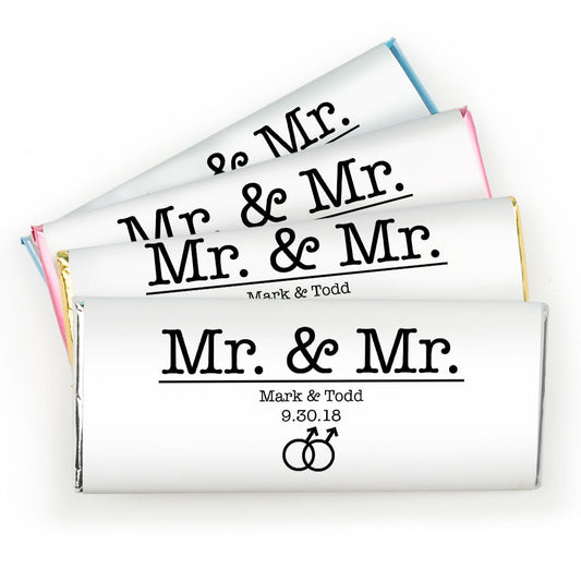 Personalized Gay Wedding Mr. & Mr. Hershey's Milk Chocolate Bar & Wrapper