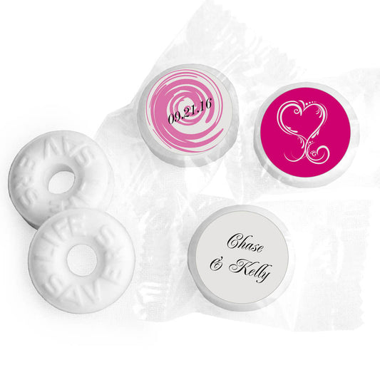 Rehearsal Dinner Personalized Life Savers Mints Swirled Hearts