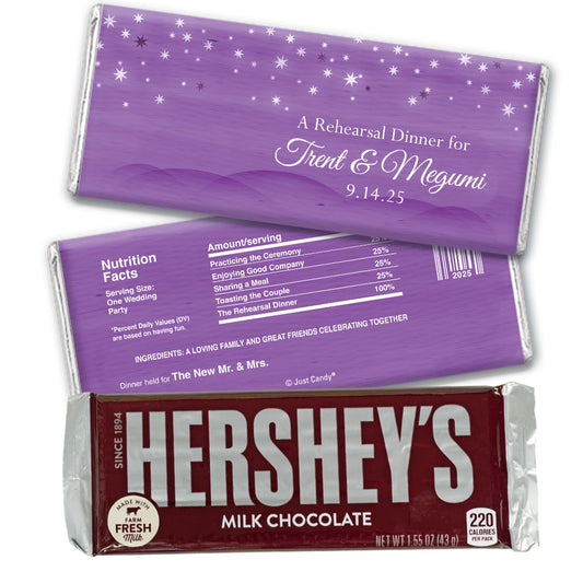 Rehearsal Dinner Personalized Hershey's Milk Chocolate Bar Starry Sky