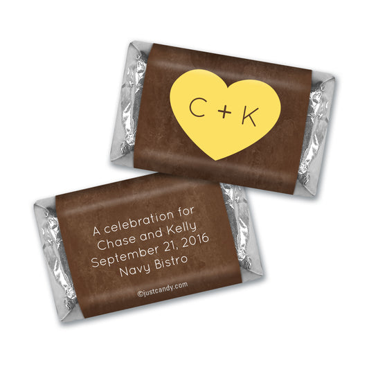 Rehearsal Dinner Personalized Hershey's Miniatures Monogrammed Heart