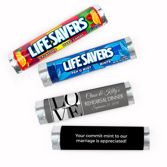 Personalized Rehearsal Dinner Love Pop Art Lifesavers Rolls (20 Rolls)