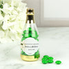 Personalized Rehearsal Dinner White Roses Champagne Bottle with Just Candy Chocolate Minis