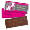 Bridal Shower Favor Personalized Embossed Chocolate Bar Pop Art Square Love