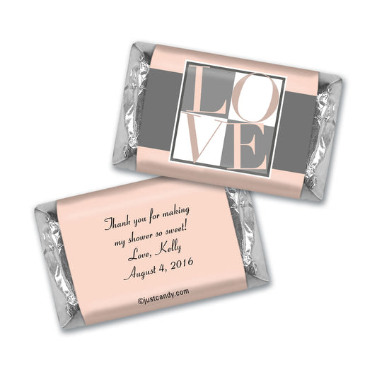 Bridal Shower Favor Personalized Hershey's Miniatures Pop Art Square Love