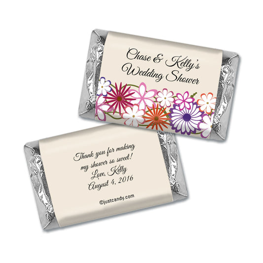 Bridal Shower Favor Personalized Hershey's Miniatures Wrappers Colorful Flowers