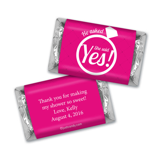 Bridal Shower Favor Personalized Hershey's Miniatures She Said Yes! Ring