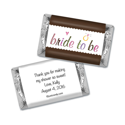 Bridal Shower Favor Personalized Hershey's Miniatures Wrappers Colored Bride to Be