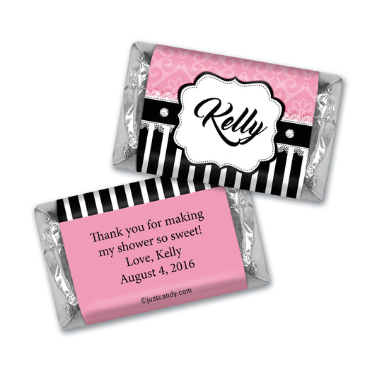 Bridal Shower Favor Personalized Hershey's Miniatures Stripes and Dots