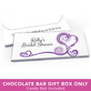 Deluxe Personalized Bridal Shower Swirled Hearts Candy Bar Favor Box