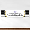 Personalized Stripes & Flowers Bridal Shower 5 Ft. Banner