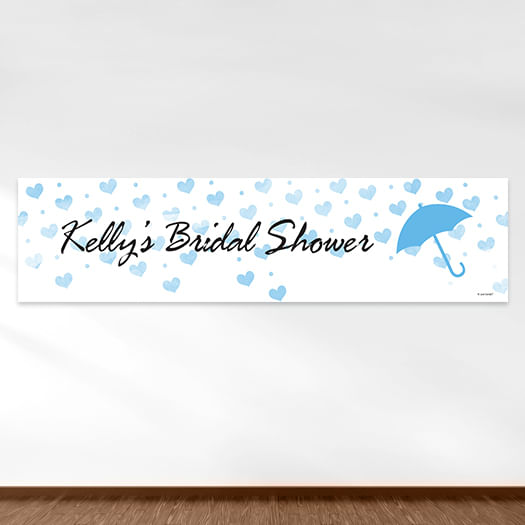 Personalized Hearts Bridal Shower 5 Ft. Banner