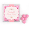 Personalized Bridal Shower Pink Pastel Floral JUST CANDY� favor cube with Just Candy Milk Chocolate Minis