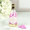 Personalized Bridal Shower Pastel Pink Flowers Champagne Bottle with Just Candy Chocolate Minis