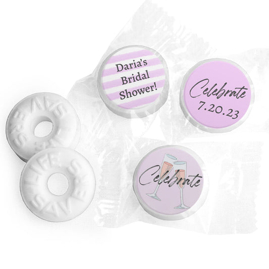 Champagne Celebration Personalized Bridal Shower Favor Life Savers Mints