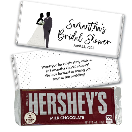 Personalized White Classic Bridal Shower Favor Chocolate Bar