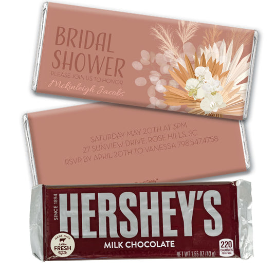 Personalized Floral Bridal Shower Invitation Chocolate Bar