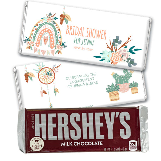 Boho Personalized Bridal Shower Favor Chocolate Bar