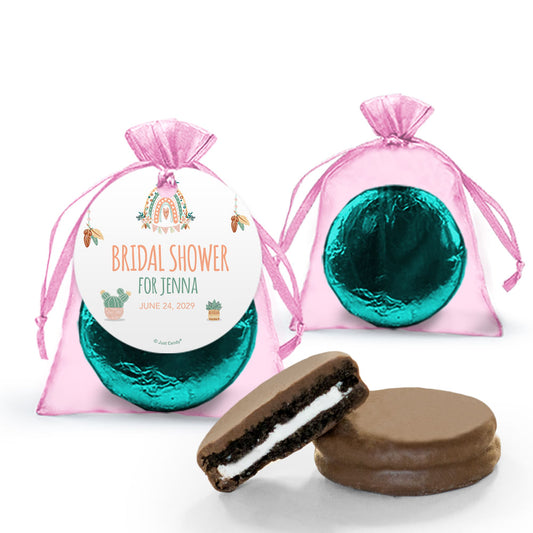 Personalized Bridal Shower Boho Chocolate Covered Oreo Organza Bag