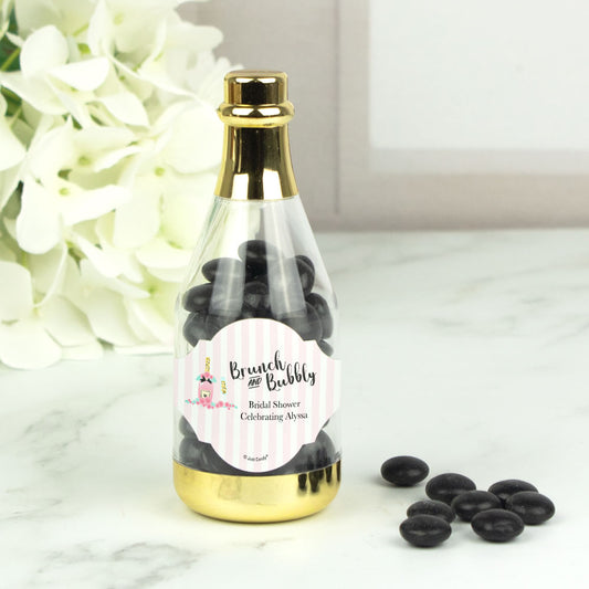 Personalized Bridal Shower Brunch and Bubbly Champagne Bottle with Just Candy Chocolate Minis