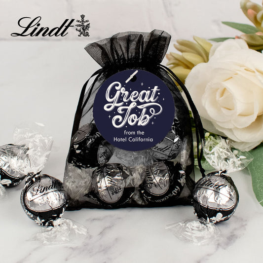 Personalized Business Lindt Truffle Organza Bag- Great Job Script