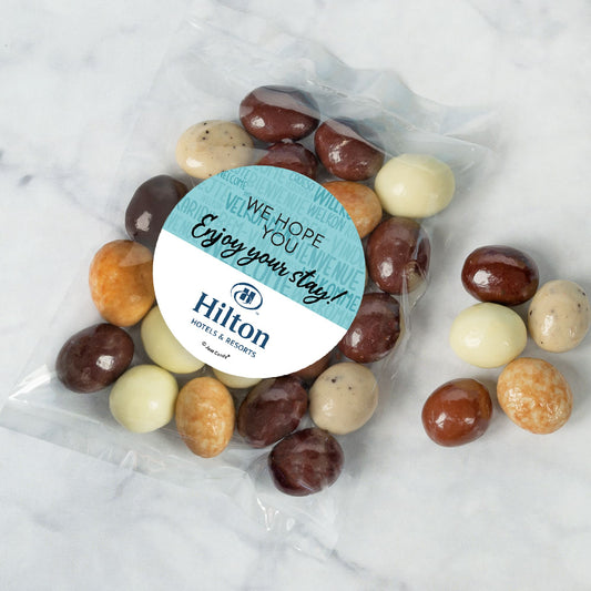 Personalized Promotional Candy Bag with New York Espresso Beans Enjoy Your Stay