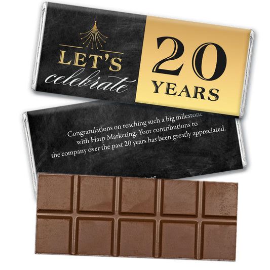 Employee Anniversary Personalized Belgian Chocolate Bar Let's Celebrate