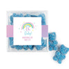 Personalized Baby Shower Rainbow Baby Favor Cube with Sanded Gummy Bears