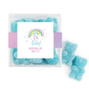 Personalized Baby Shower Rainbow Baby Favor Cube with Sanded Gummy Bears