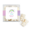 Personalized Baby Shower Rainbow Baby Favor Cube with Sanded Gummy Bears