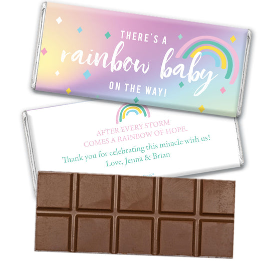 Baby Shower Personalized Belgian Chocolate Bar Rainbow Baby