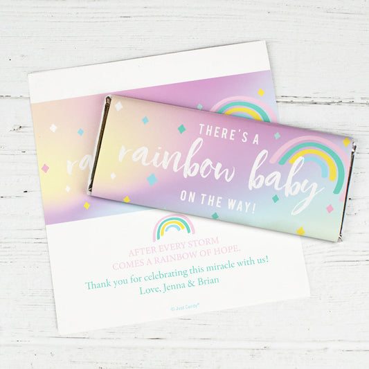 Baby Shower Personalized Chocolate Bar Wrappers Only Rainbow Baby