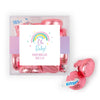 Personalized Baby Shower Rainbow Baby Favor Cube with Hershey's Kisses