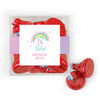 Personalized Baby Shower Rainbow Baby Favor Cube with Hershey's Kisses