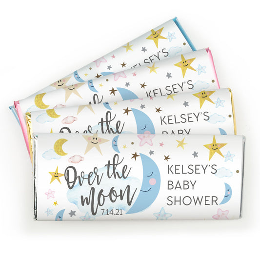 Baby Shower Personalized Chocolate Bar Over the Moon