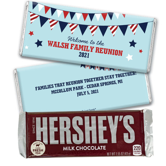 Personalized Family Reunion Patriotic Hershey's Chocolate Bar & Wrapper