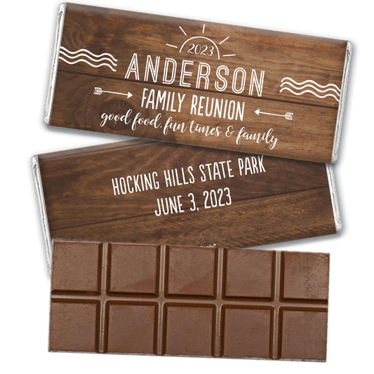 Personalized Family Reunion Sun Belgian Chocolate Bar & Wrapper