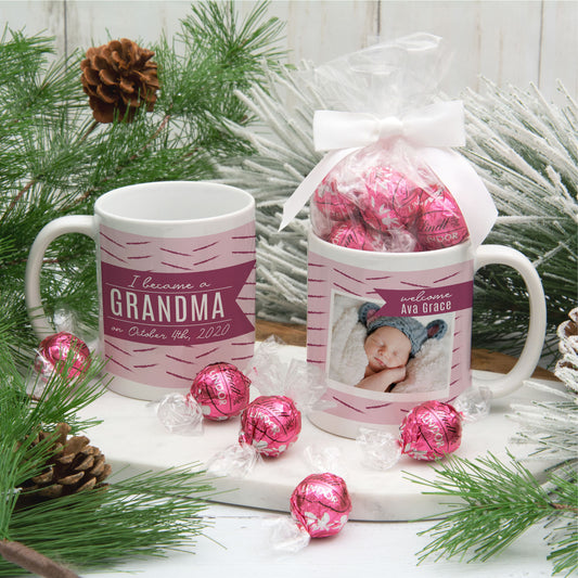 Personalized I Became a Grandma 11oz Mug with Lindt Truffles