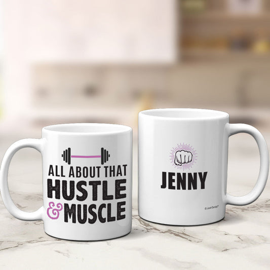 Personalized Hustle Muscle 11oz Mug Empty