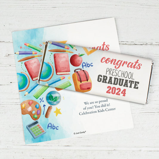 Graduation Personalized Chocolate Bar Wrappers Kindergarten Grad