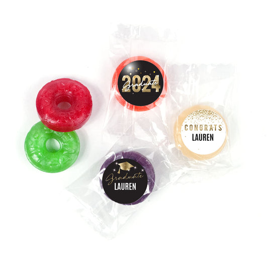 Personalized Graduation Black and Gold LifeSavers 5 Flavor Hard Candy