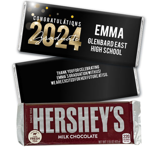 Graduation Personalized Chocolate Bar Black & Gold