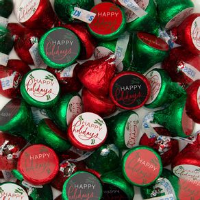 Assembled Christmas Bright Happy Holidays Hershey's Kisses Candy 90ct - 14.4oz