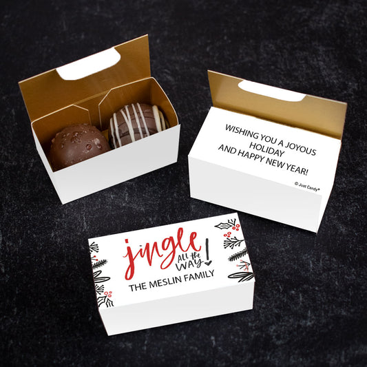 Personalized Christmas Chalkboard Truffle Favors - 2 pcs