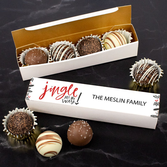 Personalized Christmas Chalkboard Truffle Favors - 4 pcs