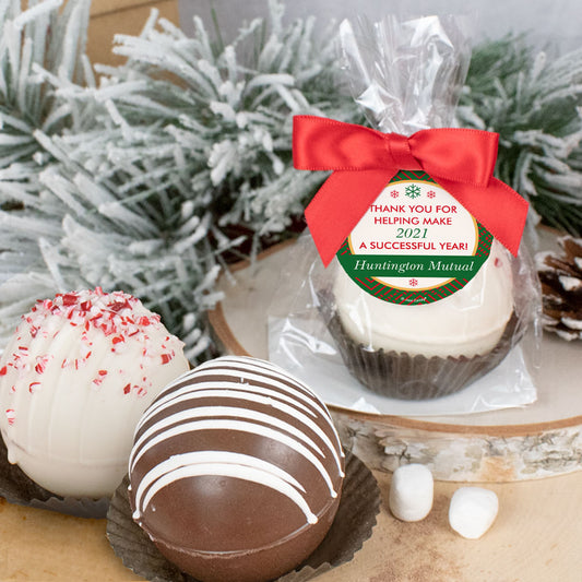 Personalized Christmas Hot Chocolate Bomb - Crimson Snowflakes