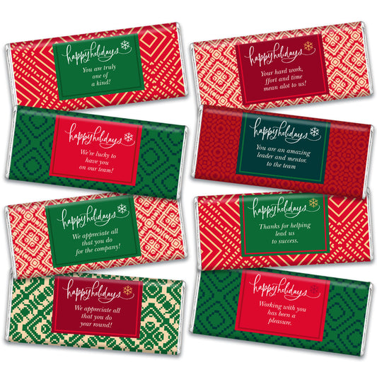 Personalized Ugly Christmas Sweater - Belgian Chocolate Bars Gift Box (8 Pack)