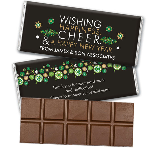 Personalized Christmas Happiness and Cheer Belgian Chocolate Bar & Wrapper