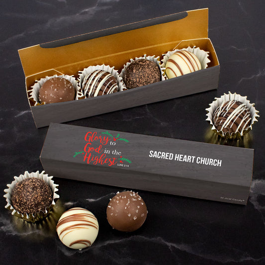 Personalized Glory to God Truffle Favors - 4 pcs