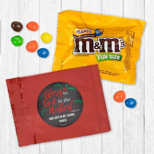 Personalized Christmas Glory to God in the Highest Peanut M&Ms