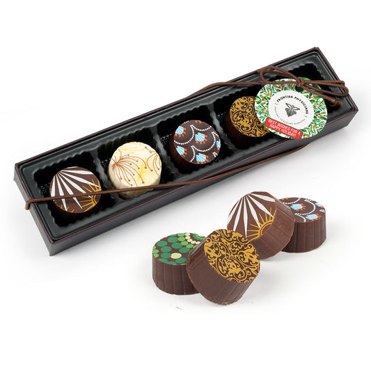 Personalized Christmas Holiday Wreath Gourmet Belgian Chocolate Truffle Gift Box (5 Truffles)